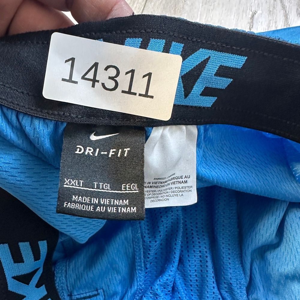 Nike Shorts Mens 2XLT Tall Blue Black Run Running Athletic Gym Geo Camo Men - Picture 8 of 9